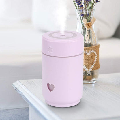 Humidifier, Air Humidifier Large Water Tank Energy Saving Two Spray Mode, Mini Lightweight Portable Cool Mist Humidifiers for Bedroom Dorm Rooms Living Rooms Office Daily Use 220Ml (Purple)