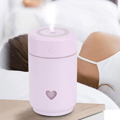 Humidifier, Air Humidifier Large Water Tank Energy Saving Two Spray Mode, Mini Lightweight Portable Cool Mist Humidifiers for Bedroom Dorm Rooms Living Rooms Office Daily Use 220Ml (Purple)