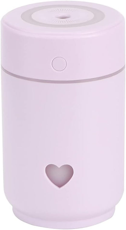 Humidifier, Air Humidifier Large Water Tank Energy Saving Two Spray Mode, Mini Lightweight Portable Cool Mist Humidifiers for Bedroom Dorm Rooms Living Rooms Office Daily Use 220Ml (Purple)