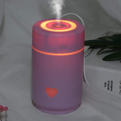 Humidifier, Air Humidifier Large Water Tank Energy Saving Two Spray Mode, Mini Lightweight Portable Cool Mist Humidifiers for Bedroom Dorm Rooms Living Rooms Office Daily Use 220Ml (Purple)